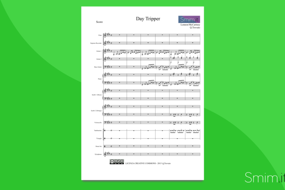 Beatles - Day Tripper - partitura per orchestra scolastica