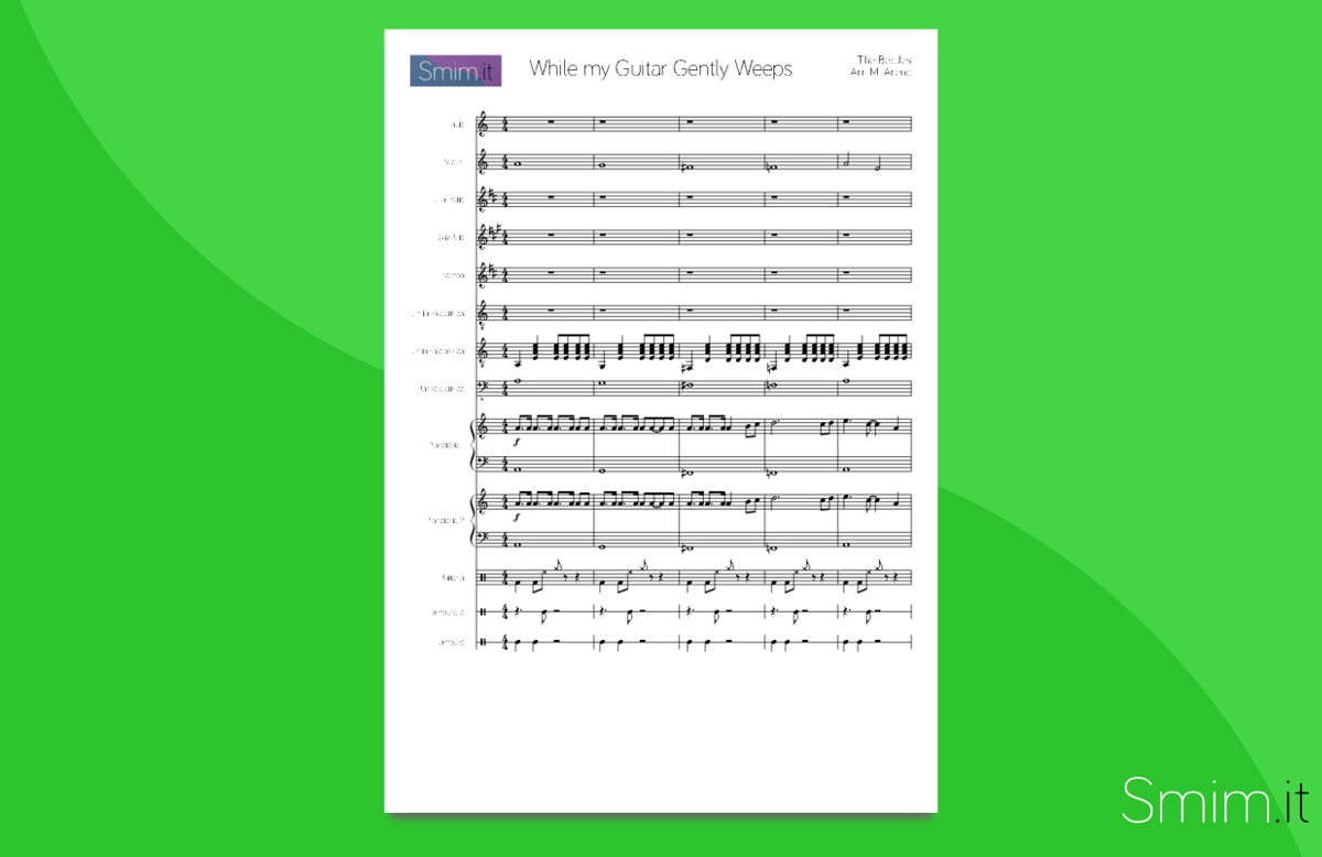 While My Guitar Gently Weeps - Partitura gratis per orchestra scolastica
