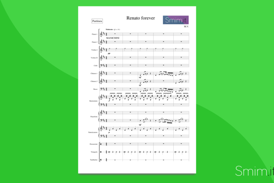 Renato Zero Medley - Partitura gratis per orchestra scolastica