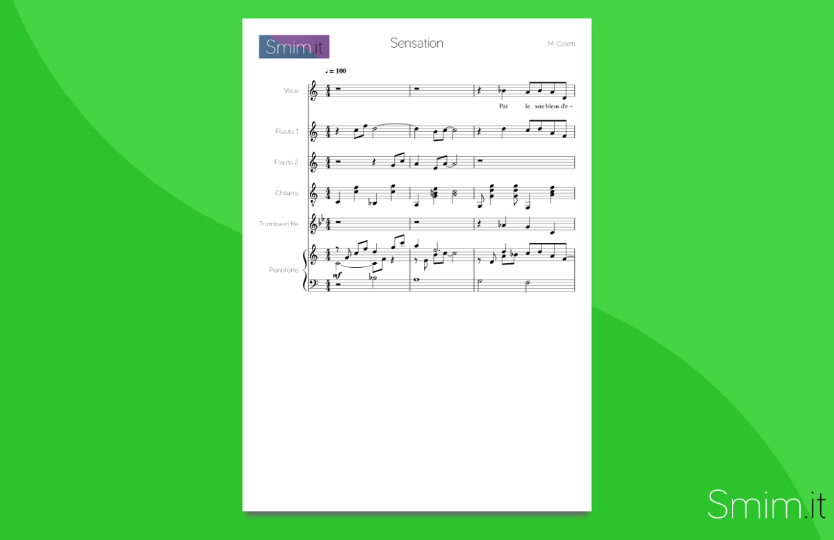 Sensation (Coletti) - partitura gratis per coro e orchestra