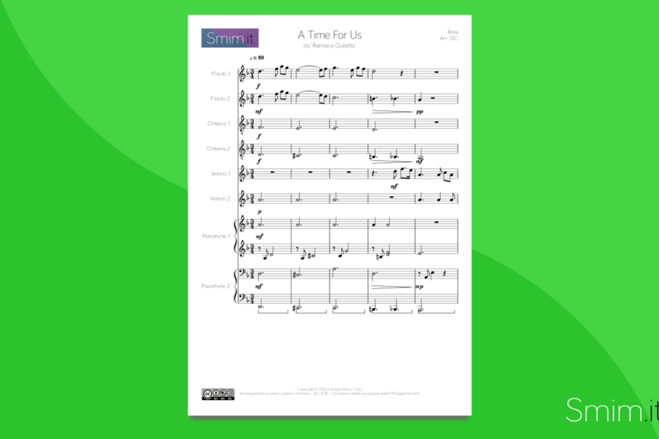 A Time for Us - Partitura per Orchestra Scolastica