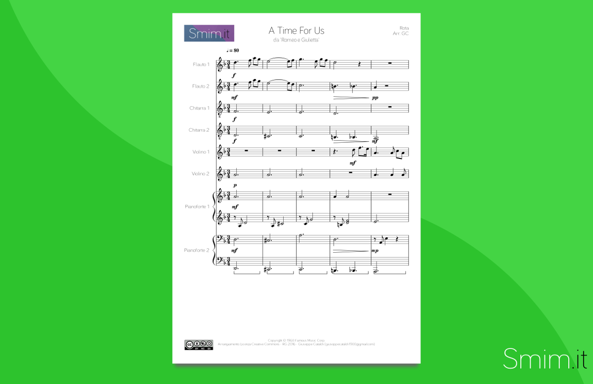 A Time for Us - Partitura per Orchestra Scolastica
