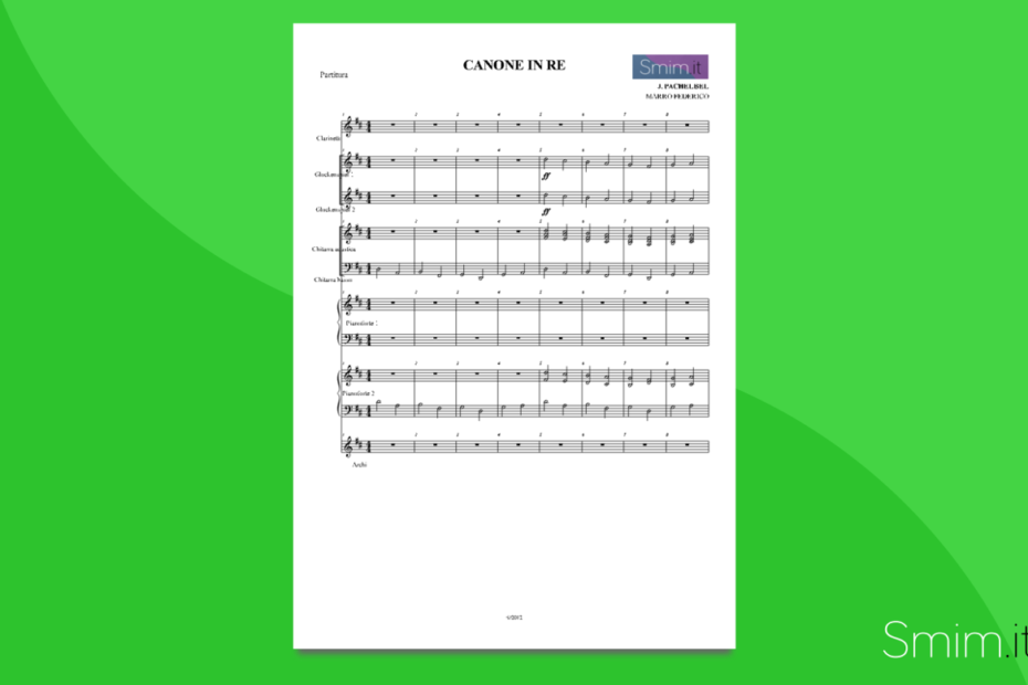 Canone di Pachelbel - Partitura per Orchestra Scolastica