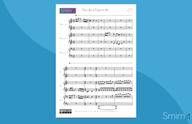 Toccata e Fuga in Re Minore | Spartito gratis per Pianoforte a 6 Mani