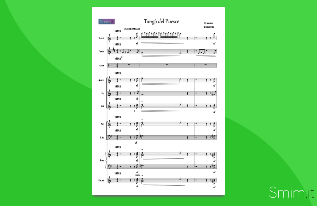 tango del puescè | partitura gratis per orchestra scolastica