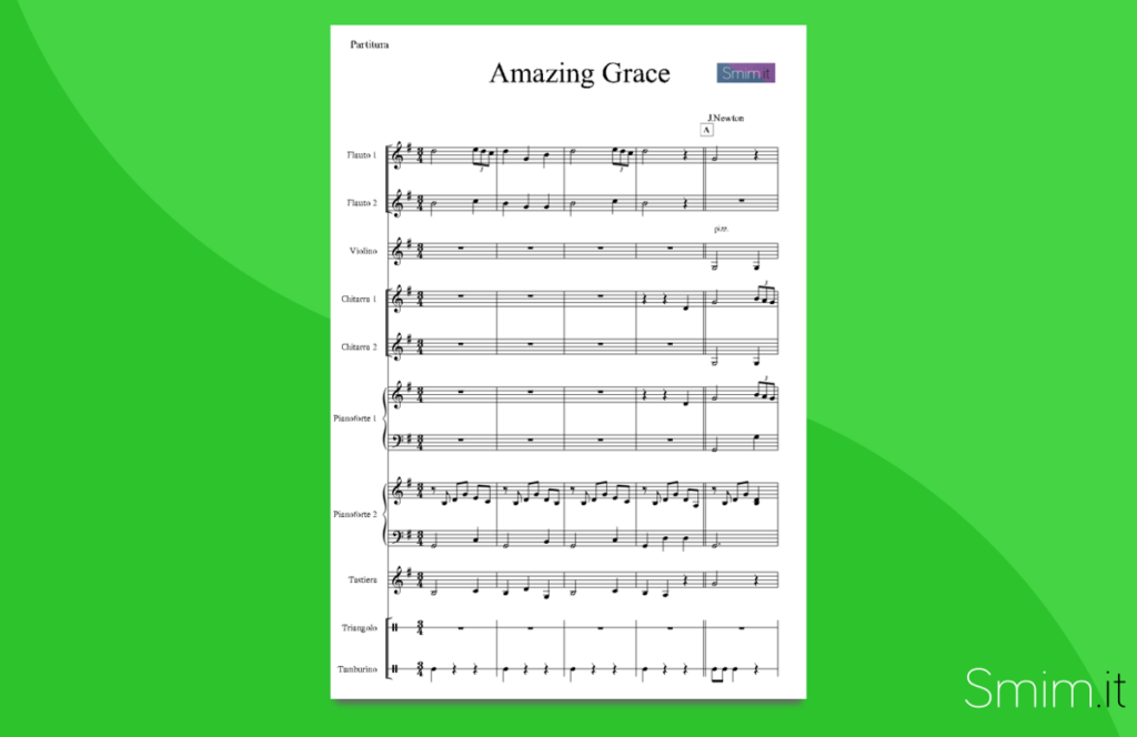 amazing grace | partitura gratis
