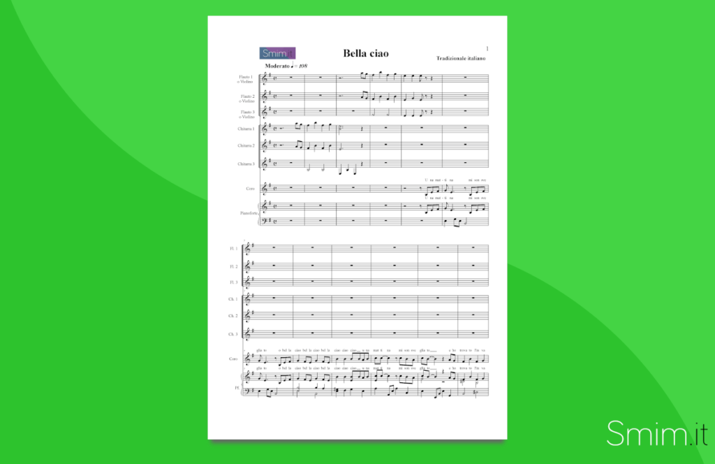 bella ciao | partitura gratis per orchestra scolastica smim