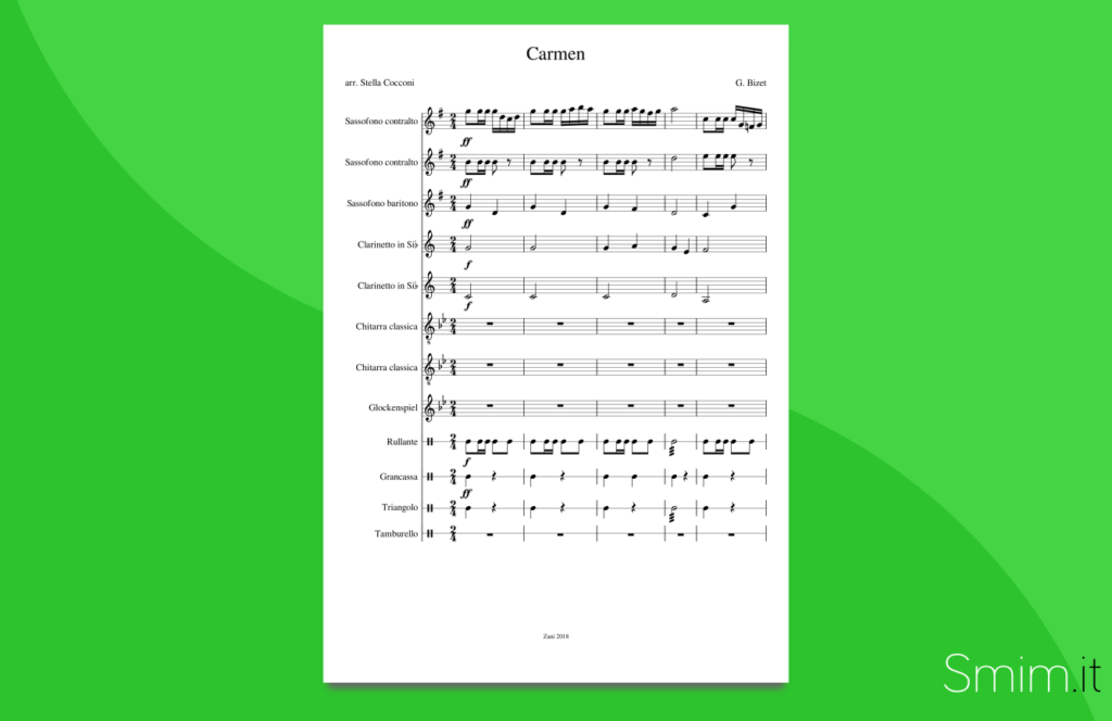 ouverture dalla carmen | partitura gratis per orchestra scolastica