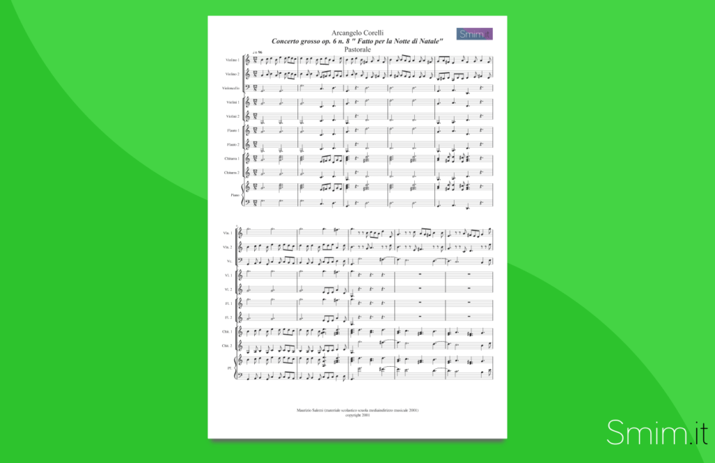 pastorale di corelli | partitura gratis per orchestra di scuola media ad indirizzo musicale