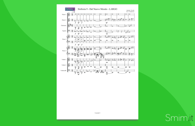 Sinfonia Dal Nuovo Mondo | partitura gratis per orchestra scolastica