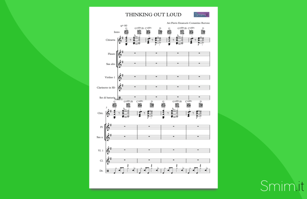thinking out loud | partitura per orchestra scolastica