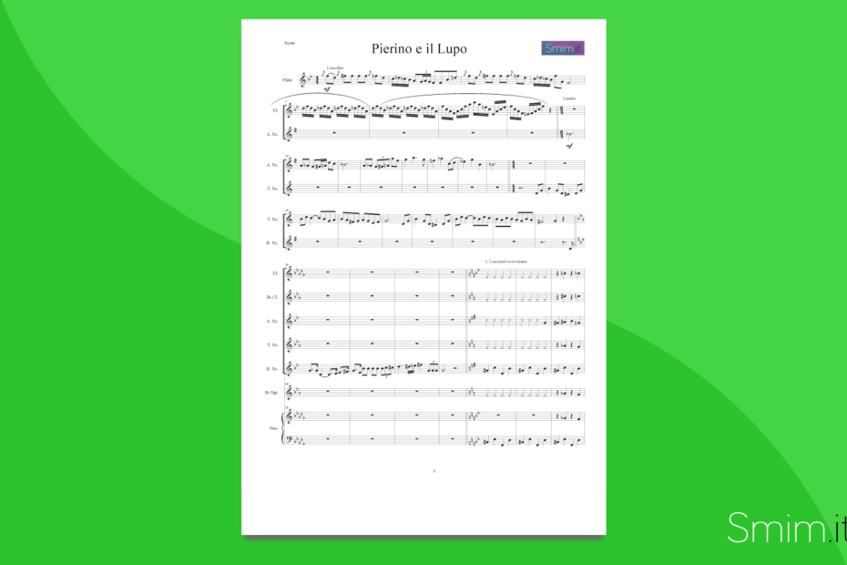 Pierino e il Lupo | partitura gratis per orchestra scolastica