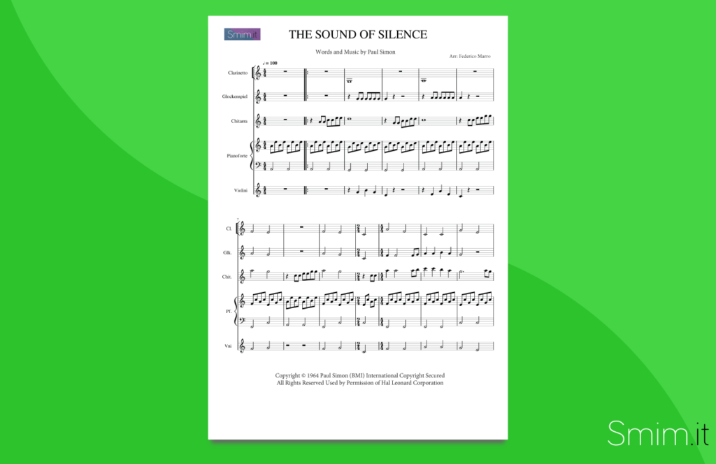 The Sound of Silence | partitura per orchestra scolastica