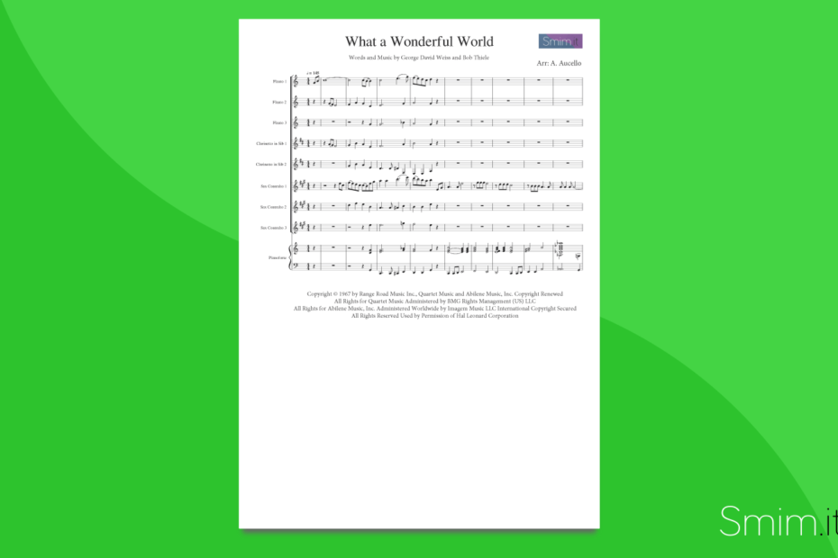 what a wonderful world | partitura per orchestra scolastica