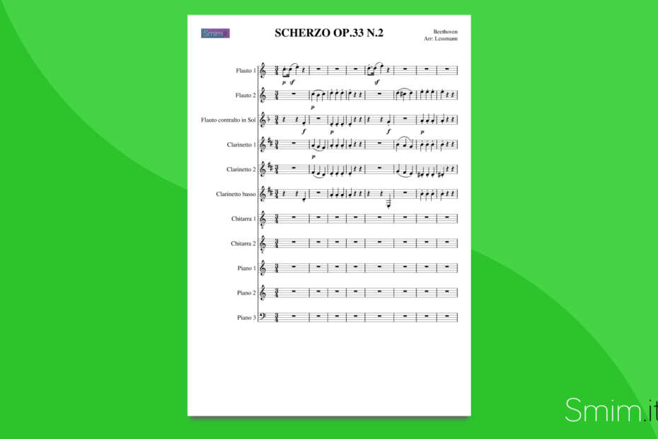 beethoven: scherzo op.33 n.2 | partitura gratis per orchestra scolastica