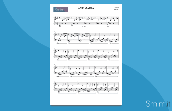 Ave Maria di Gounod | spartito gratis per pianoforte facile