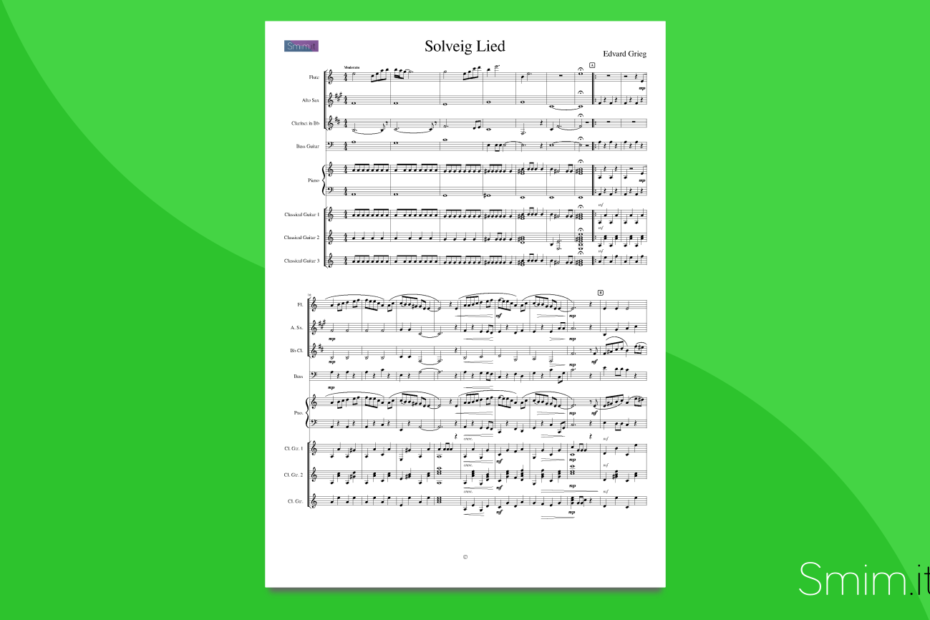 solveig lied | partitura gratis per orchestra scolastica