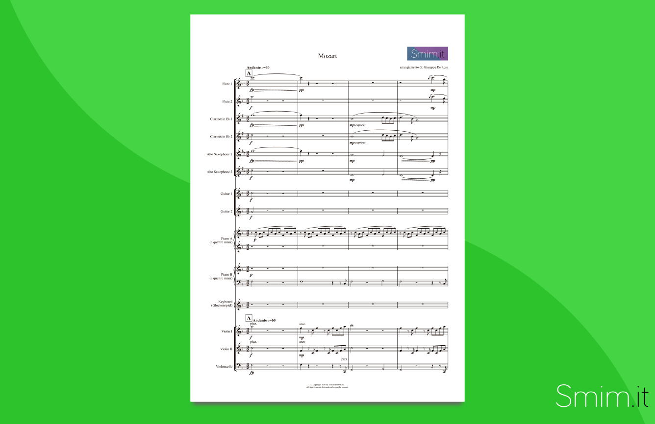 mozart medley | partitura gratis per orchestra scolastica