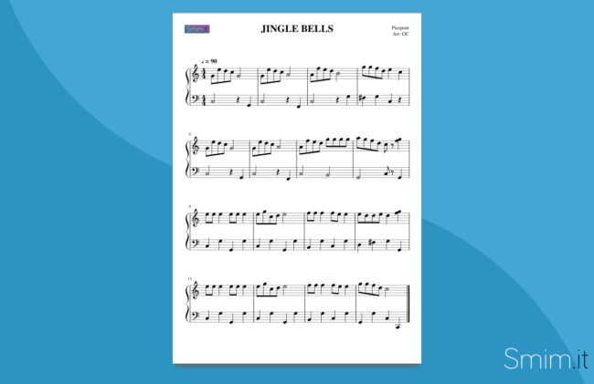 jingle bells | spartito per pianoforte facile