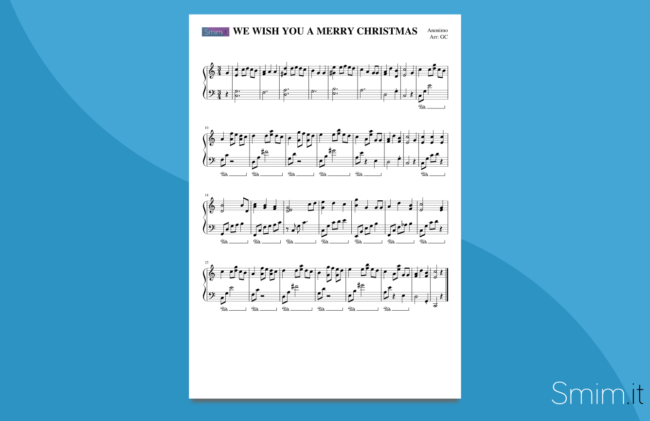 we wish you a merry christmas | spartito gratis per pianoforte