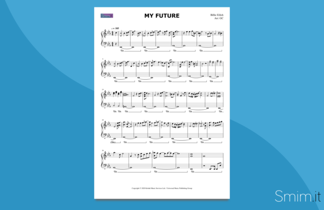 my future - billie eilish | spartito per pianoforte solo