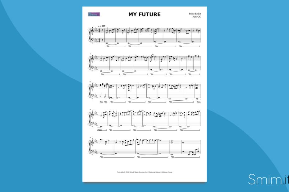 my future - billie eilish | spartito per pianoforte solo