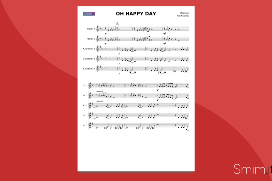 oh happy day | spartito gratis per flauti e clarinetti