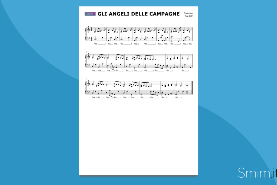 gli angeli delle campagne | spartito gratis per pianoforte