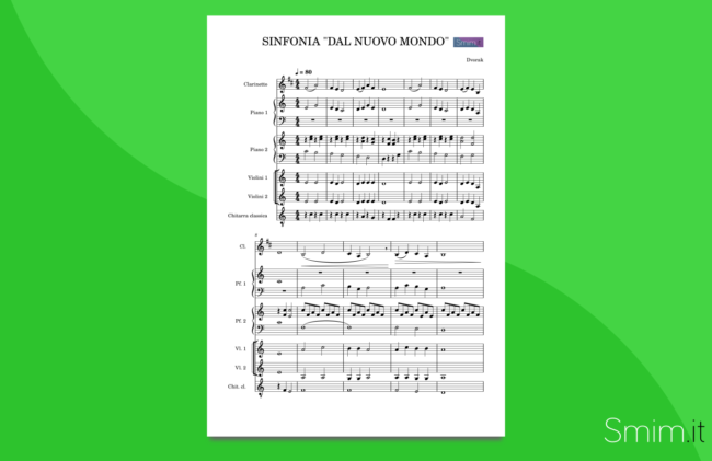 Sinfonia dal nuovo mondo | partitura gratis per orchestra scolastica
