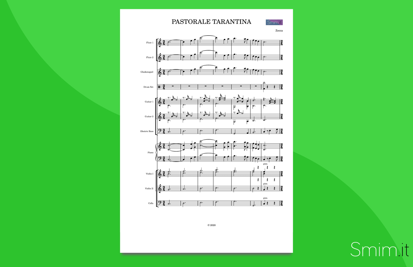 pastorale tarantina | partitura gratis per orchestra scolastica
